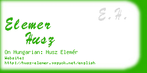 elemer husz business card
